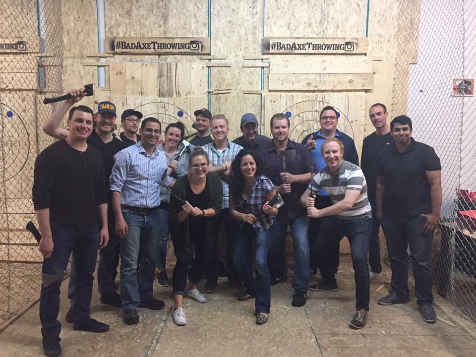 The Green Team at Bad Axe Throwing!